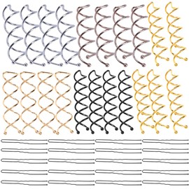 40PCS Spiral U-Shaped Hair Pins, Twist Hair Pin Waved U-Shaped Hair Pins Metal Hair Clips Hair Stick Spiral Bobby Pins Hair Clip Round Tips Pins Hair Accessories For Woman Girls