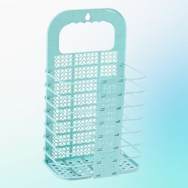 Wall-Mounted Folding Bathroom Organizer with Handle, Foldable Toy Storage Basket 2ea