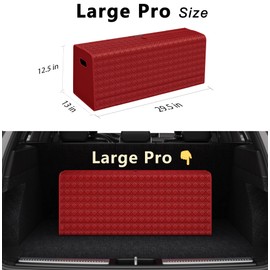 GMQ Leather Car Trunk Organizer for SUV,Car Organizers and Storage with Collapsible Storage, Large Capacity for SUV, Truck, MPV (Red, L-PRO)