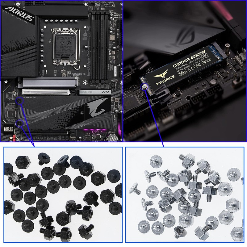 Zmbroll M2 Motherboard Standoffs Notebook Computer Screw 80Pcs M.2 SSD