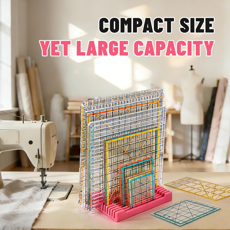 Storage Rack for Quilting Rulers 6“* 10“-12 Slot Ruler Holder