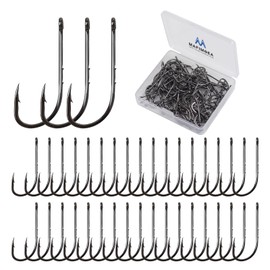 Baitholder Fishing Hooks Trout Panfisn Catfish Basss Hooks Fishing (6#, Black)