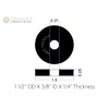(4 Pack) Neoprene Rubber Washers - 1 1/2" OD x