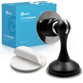 Neoera Magnetic Door Stopper (Matte Black Color) No Drilling Strong Adhesive Mount Door Stopper Strong Magnetic Door Catch for Hold Door Open, Anti-Rust, Heavy Duty for Various Door Types 1PacK