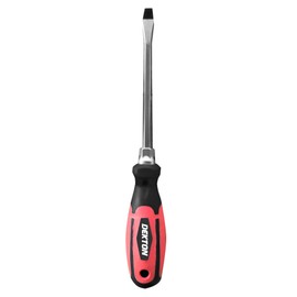 Dekton Flat Screwdriver 6.5mm x 125mm | Durable CR-V Steel Construction | Magnetic Tip for Easy Screw Pick-Up | Non-Slip Rubber Handle for Improved Grip and Control | Ideal for DIY & Home Improvement