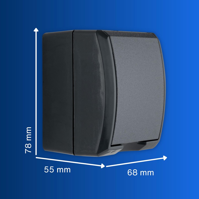 REV AquaForm, Socket - Wet Room, IP44 Single Pole, Surface-Mounted,