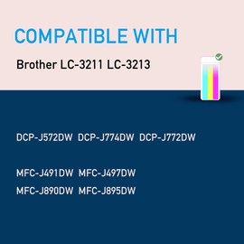 akaca LC3213 Printer Cartridges Compatible with Brother LC 3211 LC 3213 Cartridges (1 Cyan, 1 Magenta, 1 Yellow) for MFC-J497DW MFC-J890DW MFC-J895DW DCP-J572DW DCP-J772DW DCP-J774DW