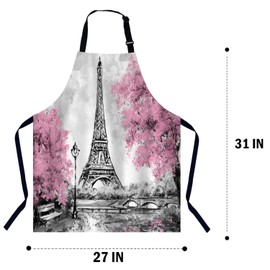 BGBDEIA Paris European City Landscape Apron for Women Men, Adjustable Apron Cooking Kitchen Chef Apron for Home Kitchen, Baking Gardening BBQ, Coffee House, Restaurant