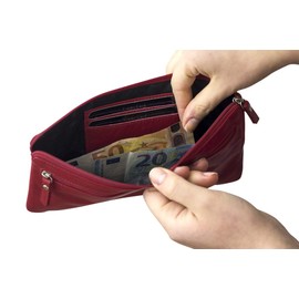 LEAS Special Edition Real Leather Bank Bag Red, red