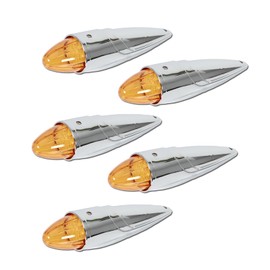 smileracing 5PCS Cab Marker Light 17 LED Amber Top Roof Running Lights/Waterproof LED Marker Lights Assembly, Heavy Duty Trucks Replacement for International Kenworth/Peterbilt/Freightliner/Mack