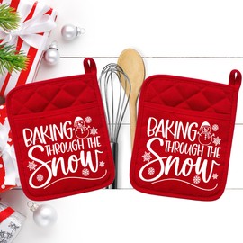 Tromic LLC Baking Through The Snow Christmas - Pocket Pot Holder - Oven Mitt Hot Pad - 007