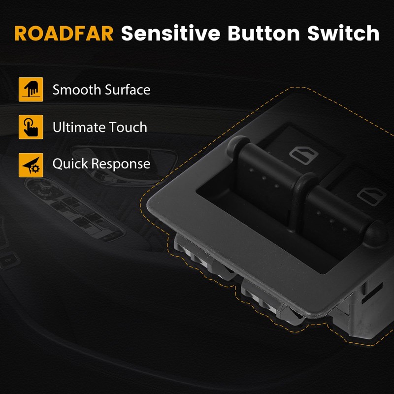 ROADFAR Window Switch Fits 1998-2010 for Volkswagen Beetle Front Left