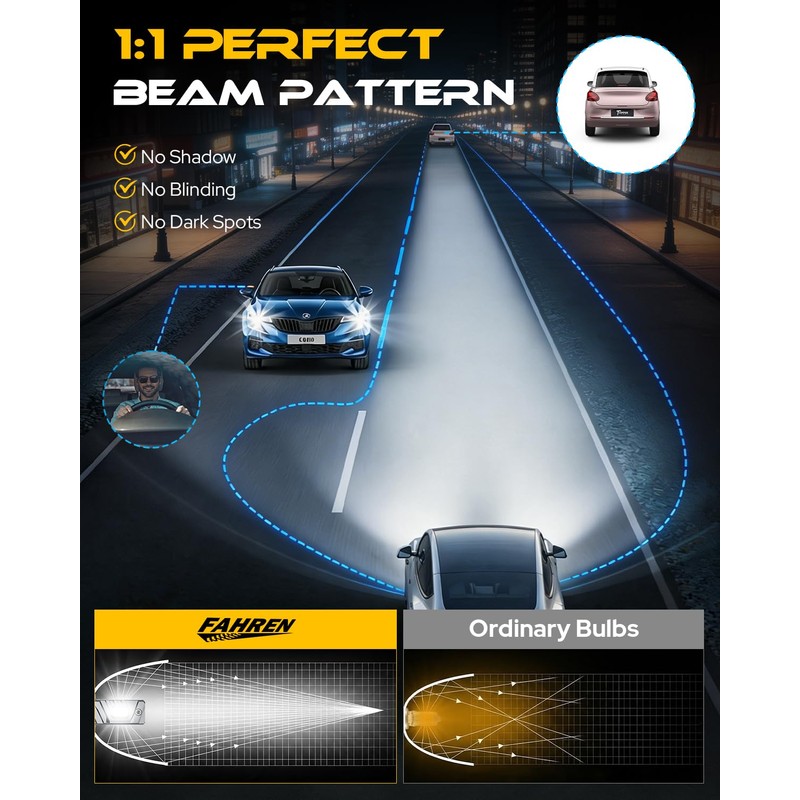 9006 HB4 Fog Bulbs, 𝟭𝟯𝟲𝟬𝟬𝟬𝐋𝐌 Ultra Bright 15X Brighter Lights,