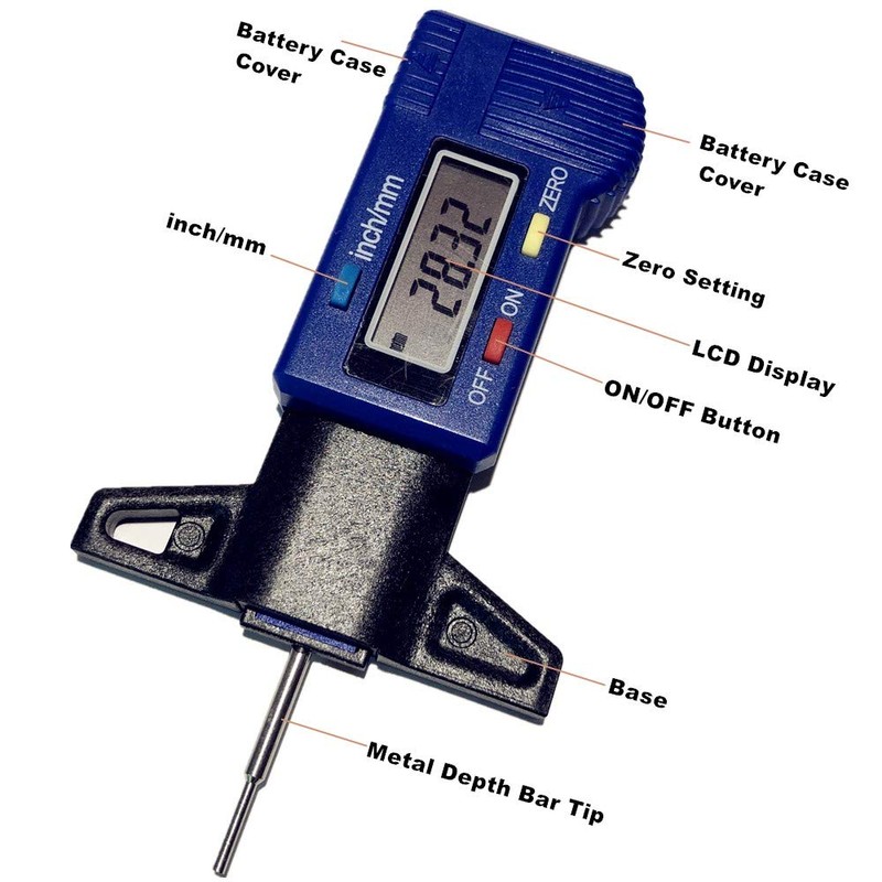 Tire Tread Depth Gauge and Digital Tire Gauge Meter Tester