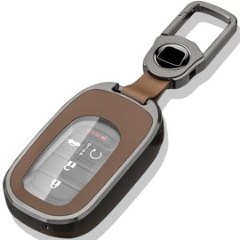 [PELKERDR] Honda Honda N-BOX Custom JF5 JF6 New Vezel VEZEL RV3 RV4 RV5 RV6 Civic Hatchback FL1 Step Wagon Spada CIVIC ZR-V Zinc Metal Key Case, Braun