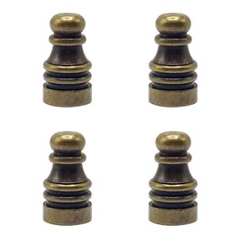 ECUDIS Pack of 4 Solid Metal Lamp Finials Caps Knob for Lamp Shade Harp Holder Lamp Decoration Accessories, 1 Inch Tall (Antique Brass)