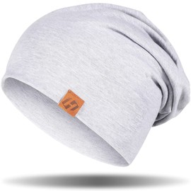 HASAGEI Women's Lightweight Soft Unisex Slouch Beanie Elastic Hat Men for All Seasons, lightgrey