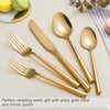 Kelenfer Silverware Set Flatware Set Shiny Gold Cutlery Set with