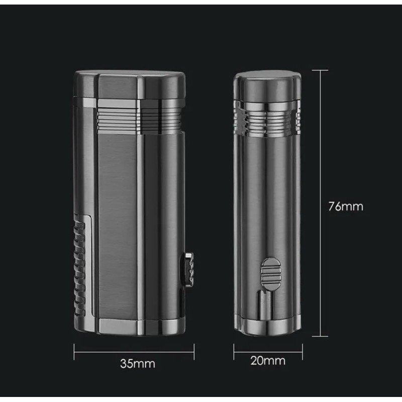 NIVEK Cigar Lighter, Triple Jet Flame Butane Torch Lighters, Refillable