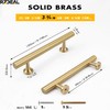 RZDEAL 3-3/4 Inch Kitchen Cabinet Handles Solid Brass Cabinet Pulls