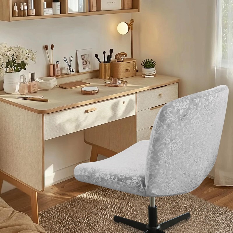 EVOLLER Criss Cross Chair Cover Armless Chair Slipcover Office Desk