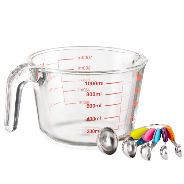 6-Pcs Set - 1 Glass Measuring Cup Set 34 OZ