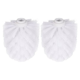 EKDJKK 2PCS Toilet Bowl Brush Replacement Head, Toilet Brush Head Replacement with Durable Stiff Bristles, Cleaning Tool for Home Hotel Bathroom (White)
