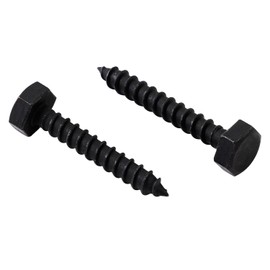LIONMAX Lag Screws Bolts 1/4" x 1-1/2 Inch, 50-PCS, Stainless Steel Black Lag Bolt, Hex Head Wood Screws