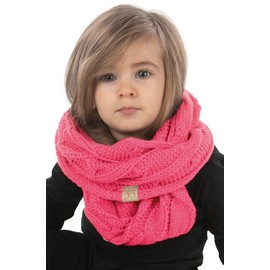 Funky Junque Exclusives Kids Scarf Toddler Boys Girls Infinity Wrap - Candy Pink