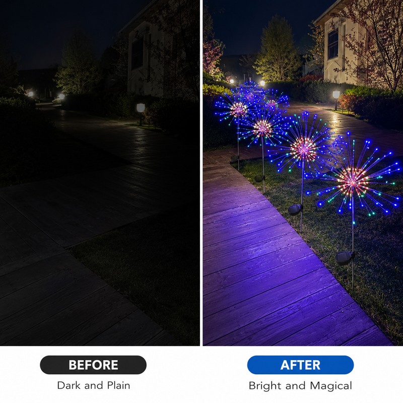 Solar Firework Garden Light for Outdoor Decor – Copper Wire