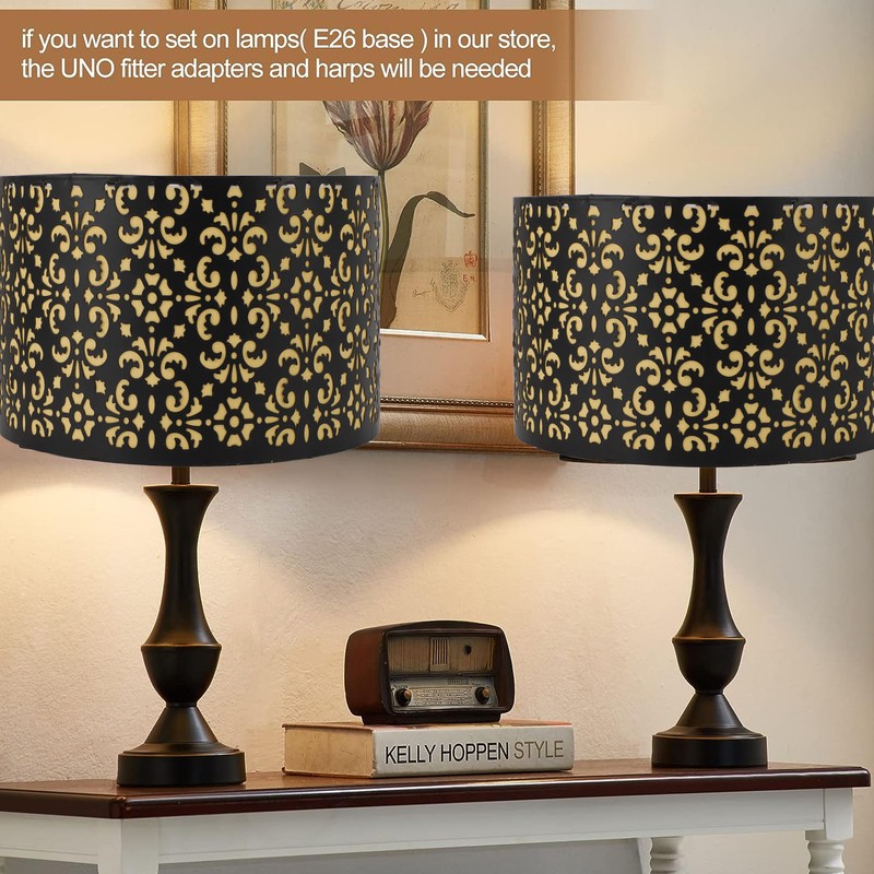 Metal Barrel Lampshade Hollow Exquisite Wrought Iron Lamp Shade with