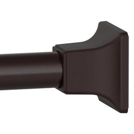 SMODBRODRE Brown Shower Curtain Rod, Adjustable 32-44 Inch Tension Spring Curtain Rod No Drilling for Bathroom Kitchen, No Slip, No Rust