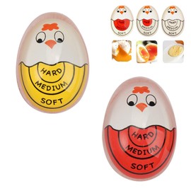 Pack of 2 Egg Timer Resin, Colour Changing Egg Timer, Reusable Egg Timer, Heat Sensitive Colour Change Egg Timer, for Water with Colour Changing, Egg Timer for Display Hard/Medium/Soft