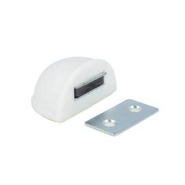 Bodentuerstopper Magnetstopper Magnetic latch From Plastic White or Brown - White