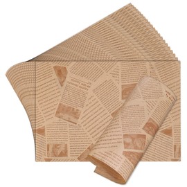 Hejo 100 Greaseproof Paper Sheets, 33x23cm Eco-Friendly Oil Proof Papers, Old Newspaper Printing Style, Good Ideal for Bread Sandwich Burger Fries Food Gift Wrapping Baking