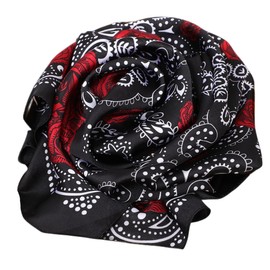 FAIRYGATE Schal Schwarz Damen Seidentuch Damen Bandana Kopftuch Damen Paisley Muster Haarschal Satin Nickituch Vierecktuch Boho Halstücher Vintage Tuch Schal Haar Schal DA2109