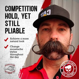 Firehouse Moustache Wax Wacky Tacky - Strong Heavy-duty Dark Mustache
