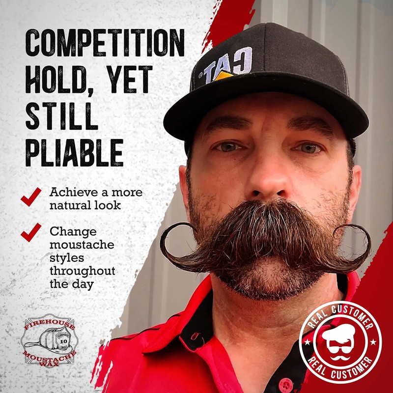 Firehouse Moustache Wax Wacky Tacky - Strong Heavy-duty Dark Mustache