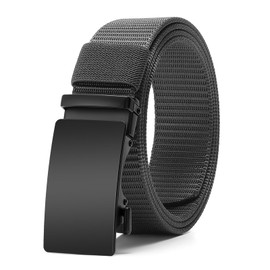 GAEKEAO Nylon Ratchet Belts for Men - Automatic Buckle Golf Belt Hiking Men Belt Casual, No Holes Adjustable Web Belts for Men