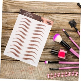 Baluue 12 Sheets Waterproof Eyebrow Stickers Benefit Brow Tint Durable Stencil Set Realistic Eyebrow Colours