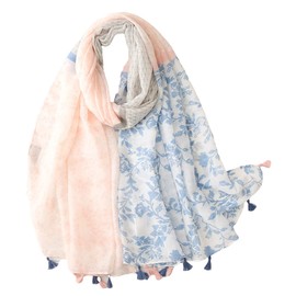 FAIRYGATE Pretty Scarfs for Women Sale Ladies Scarves Lightweight Clearance Spring Summer Flower Print a Gift Ideas for Her Lovely Shawl Wrap Scarf 69006