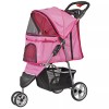 SEGAWE 3-Wheels Foldable Pet Stroller Dog Cat Carrier Trolley Cart
