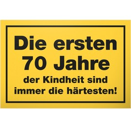 DankeDir! Seventy Years Childhood Sign 30 x 20 cm Birthday Decoration Birthday Card Party Decoration Gift Idea Gift Men & Women 70 Years Birthday Gift 70s 70th Birthday Gift