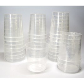 30 2 Ounce Graduated Clear Plastic Cups for Mixing Paint, Stain, Epoxy, Resin 60cc 2oz oz