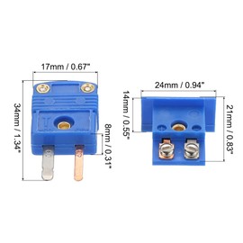 MECCANIXITY Mini t Type Thermocouple Wire Connectors Male Plug with Panel Mount Mini Socket 220°C(428°F) for Thermocouple Sensor 8 Set