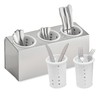 OCS Parts 3-Compartment Silverware Display Holder | White Cylinders |