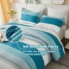 Litanika King Comforter Set White Teal - 3 Pieces Lightweight