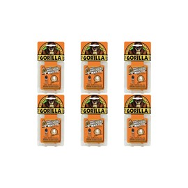 Gorilla Minis, Original Waterproof Polyurethane Glue, Four 3 gram Tubes, Brown, (Pack of 6)