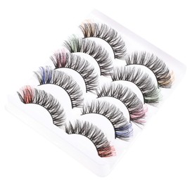 DOITOOL 10pares Pestañas Postizas de Colores para Halloween y Cosplay Naturales de Maquillaje para Mujer Pestañas Postizas de Colores para Festivales