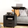 sogesfurniture Nightstand with Drawers and LED Lights, Bedside Table with